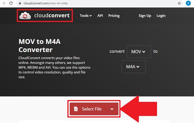 MOV M4A Cloudconvert Add