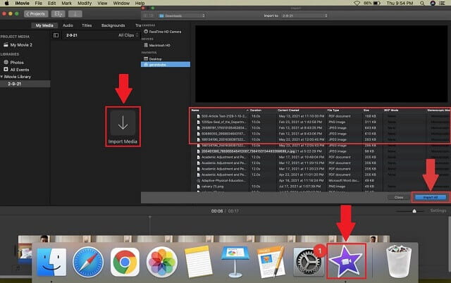 AVI MOV iMovie Impor Langkah1