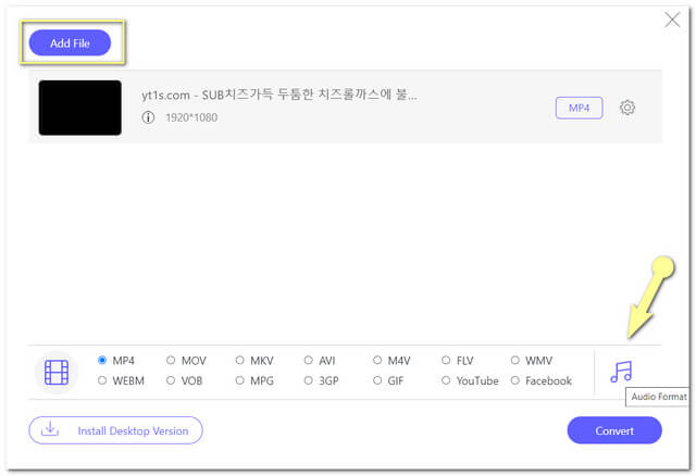 Archivo de configuración en línea AVI MP3