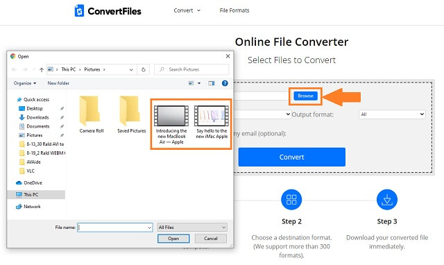 AVI MKV Convertfiles Select Files Step1