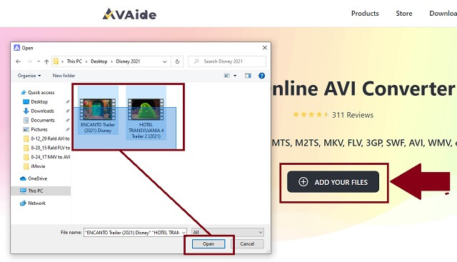 DivX AVI AVAide إضافة ملفات