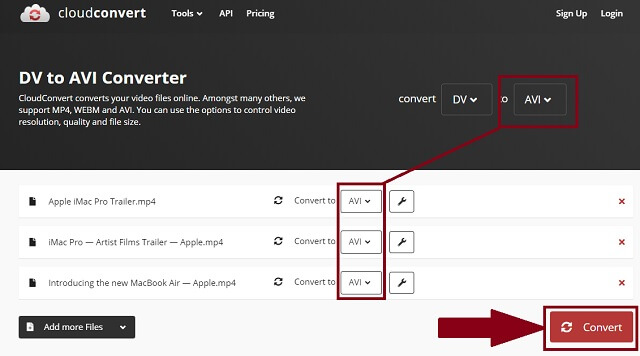 รูปแบบ DivX CloudConvert แปลง