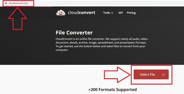 Fichiers d'importation FLV AVI CloudConvert