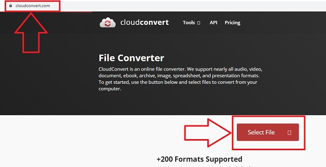 Tệp nhập FLV AVI CloudConvert