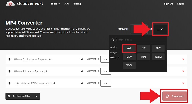 M4V AVI CloudConvert Format Dönüştürme