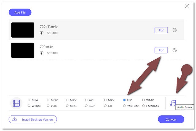 Αρχείο M4V FLV Online Set