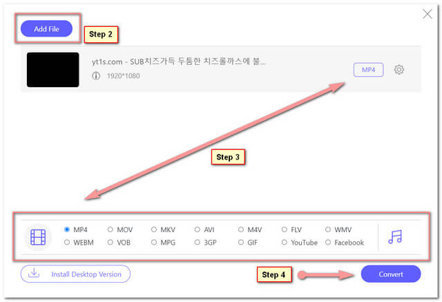 M4V MP4 Online Convert File