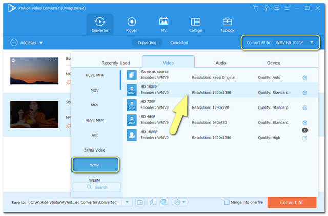 Archivo de configuración MKV WMV