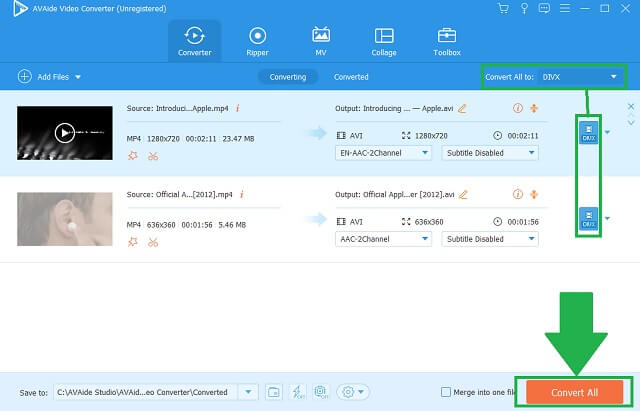 MOV DivX AVAide แปลง