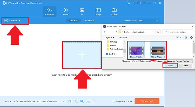 MOV FLV AVAide File Select