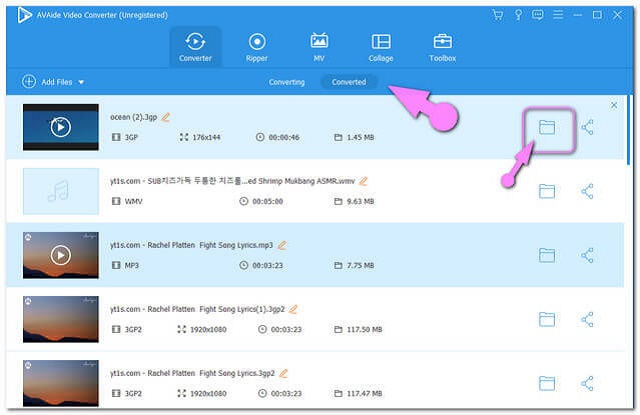 ไฟล์ที่แปลง MP4 3GP