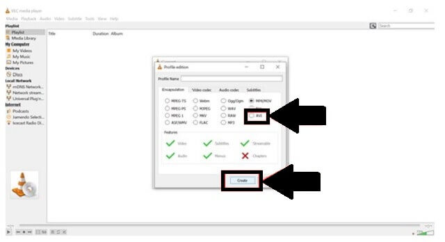 Almacenamiento en formato MPEG AVI VLC