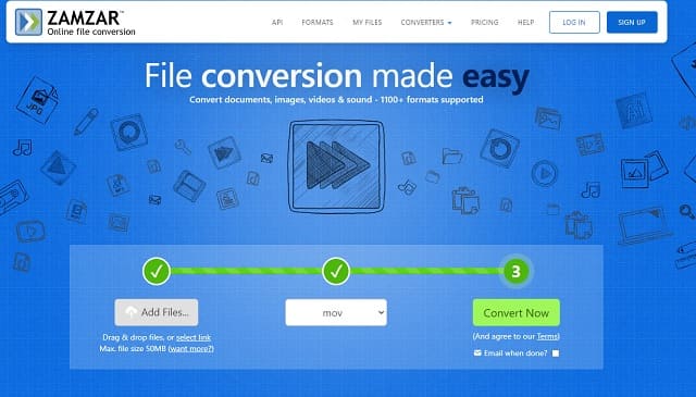 File Zamzar MPEG MOV