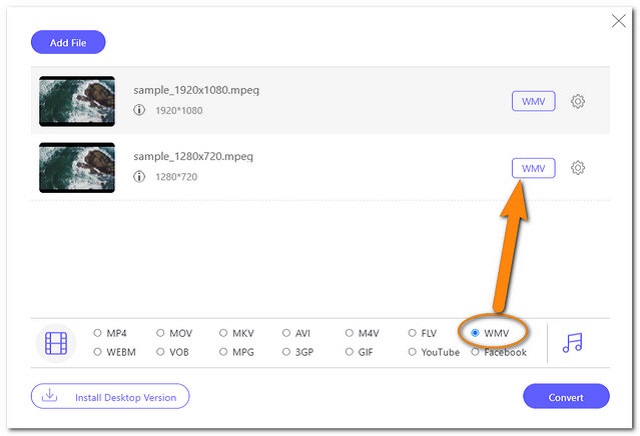 ไฟล์ตั้งค่าออนไลน์ MPEG WM