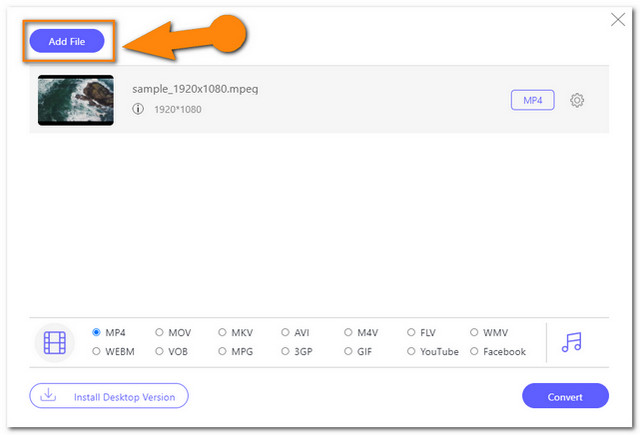 MPEG WM Online-Upload-Datei