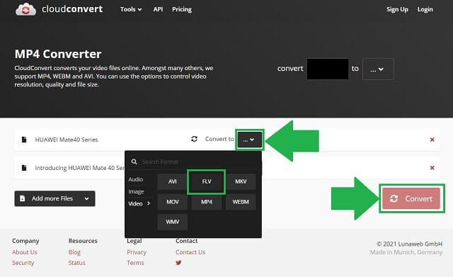 MTS FLV Cloudconvert-format