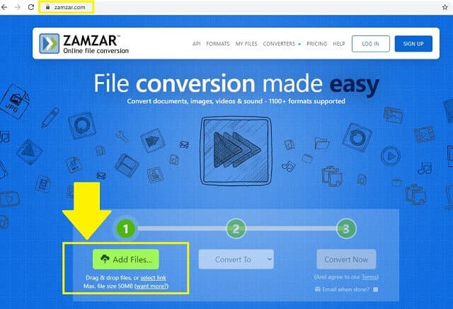 Arquivos de importação SWF AVI Zamzar