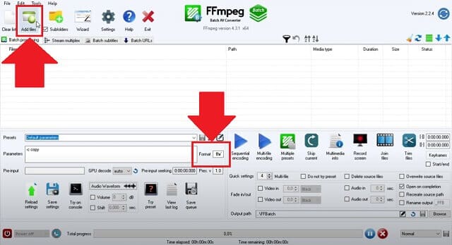 SWF FLV FFmpeg Memindahkan Format File