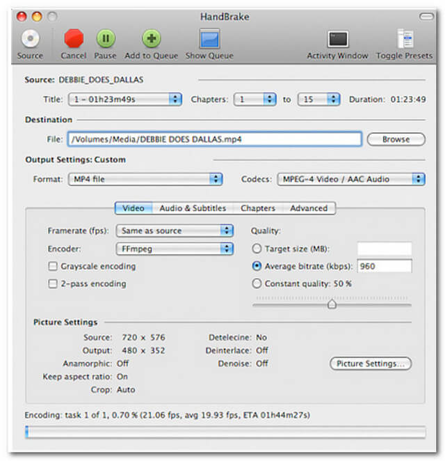 Archivo SWF MP4 HandBreak