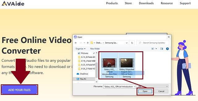 WebM AVI AVaide Import Videos