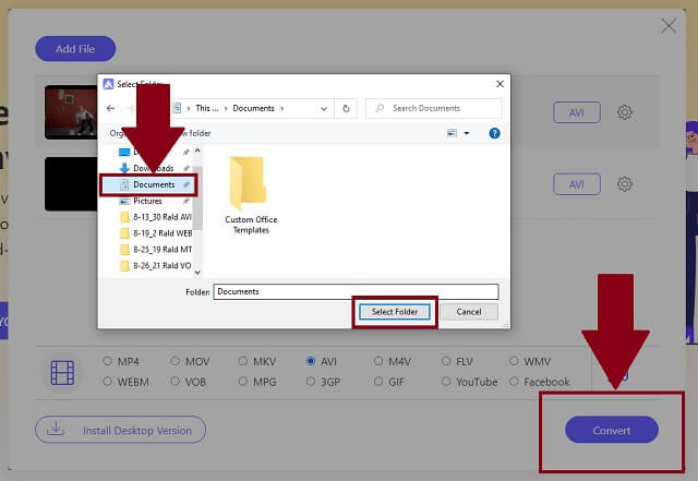 Conversion de stockage WebM AVI AVAide