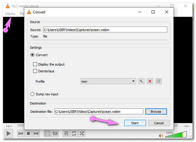 File WebM MOV VLC