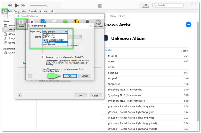 Archivos iTunes AAC MP3