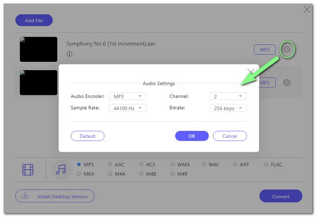 Online sada AAC MP3