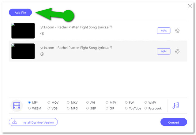 Fichier de téléchargement en ligne AIFF M4A