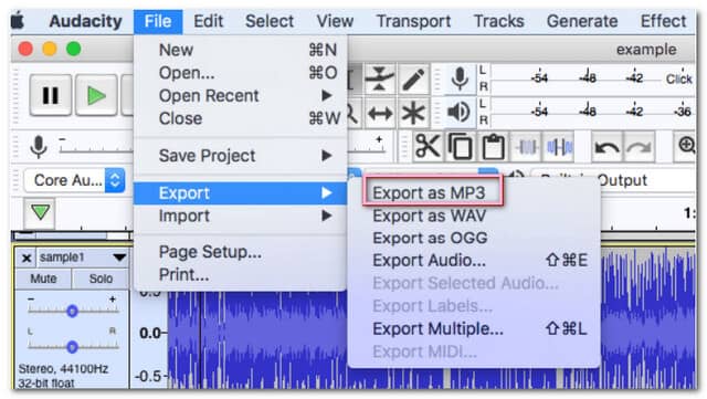 File Audacity MP3 AIFF