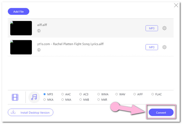 AIFF MP3 Konversi File Online