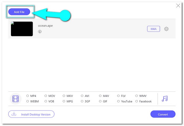 Fichier de téléchargement en ligne APE M4A