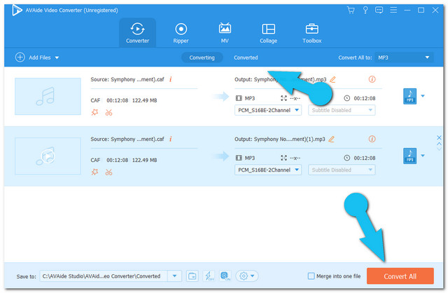 Fichier de conversion MP3 des FAC