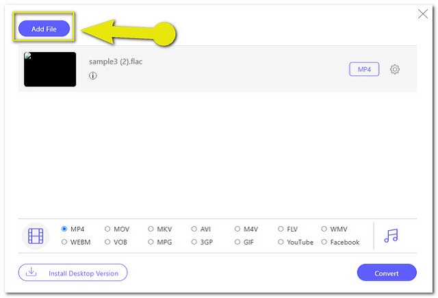 Arquivo de upload FLAC M4A