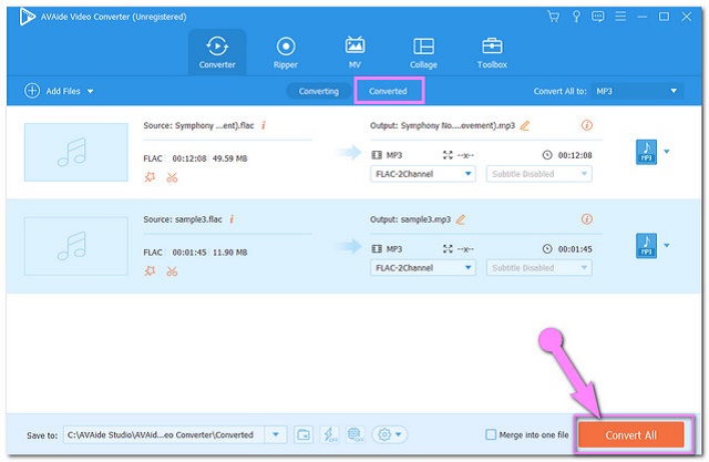 Fichier de conversion MP3 FLAC