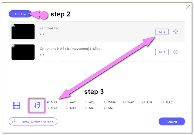 FLAC MP3 online sæt fil