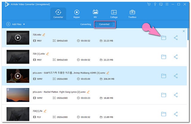 Fichier converti M4V MKV