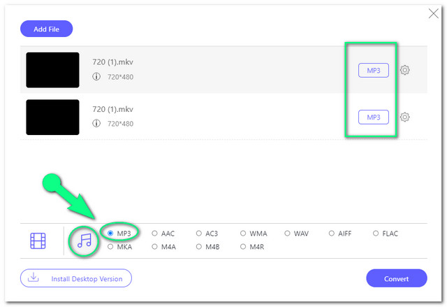 Fichier de jeu en ligne MKV MP3