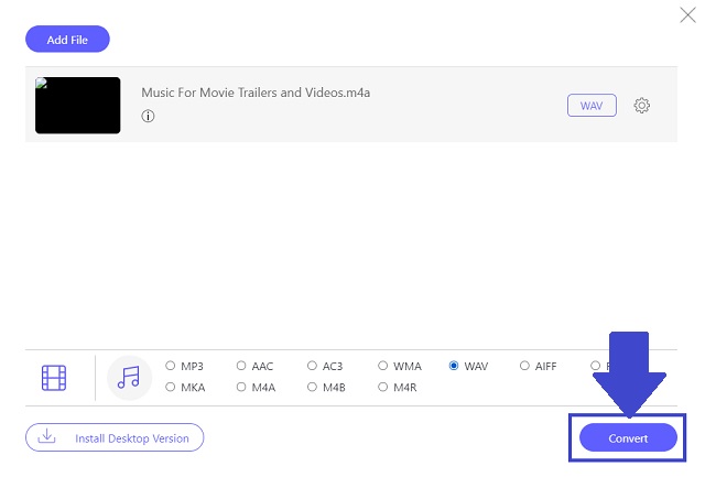 AC3 WAV AVAide เริ่มแปลง