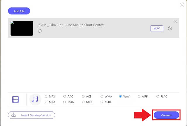 AMR WAV AVAide Conversione gratuita online