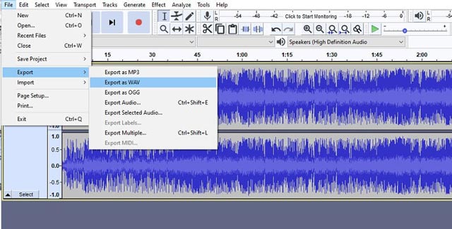 Audacity Dosyaları Dönüştür