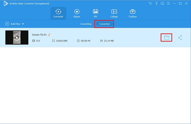 AVAide 3GP ToFLV変換されたファイルを確認します