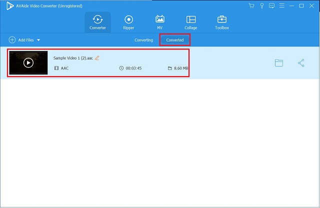 AVAide Provjerite AAC datoteke