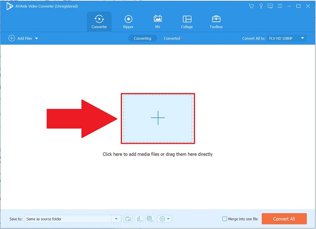 AVAide DV til FLV Upload DV-filer