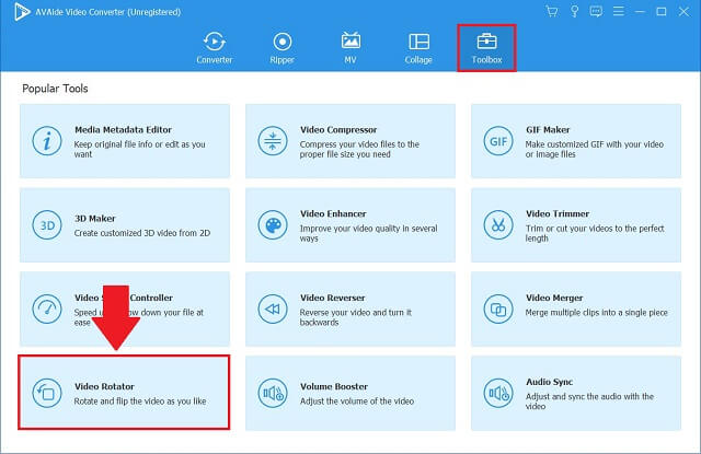 Rotador de vídeo AVAide Toolbox