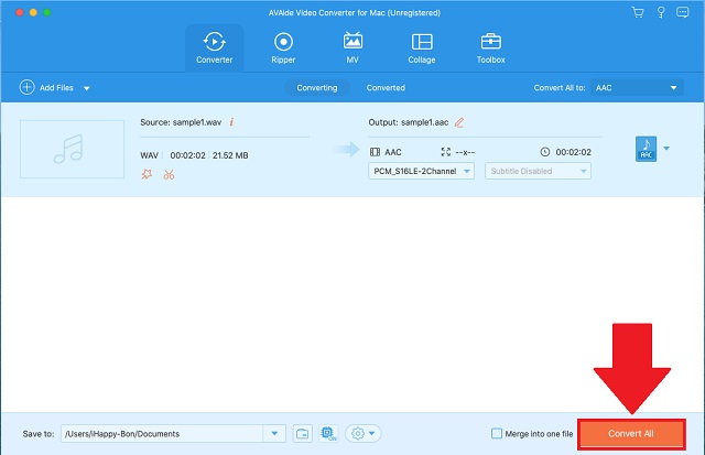 AVAide WAV AAC:ksi Aloita muuntaminen