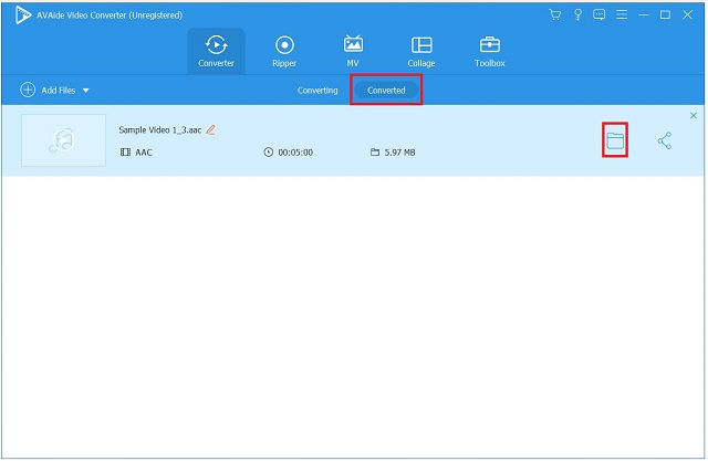 変換されたファイルをAACスポットにWMAを利用する