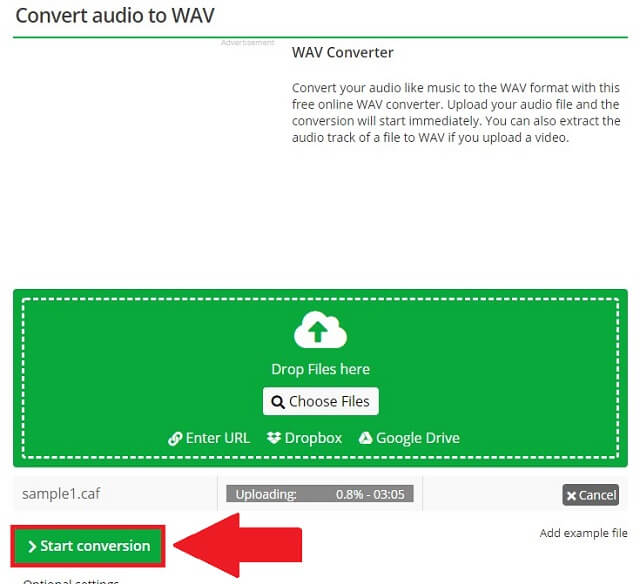 CAF WAV ออนไลน์ แปลง ส่งออก