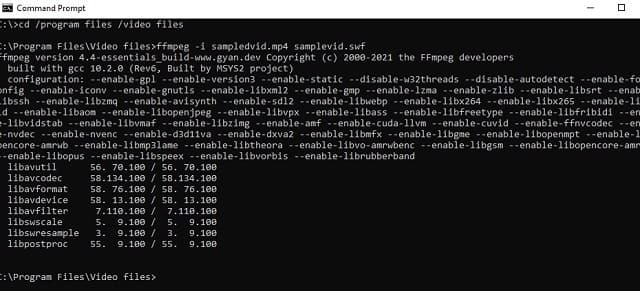 FFmpegOGVからFLVに今すぐ変換