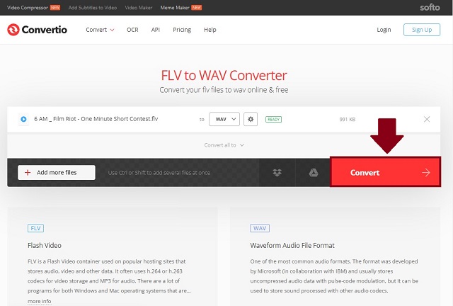 FLV WAV Convertio Convert